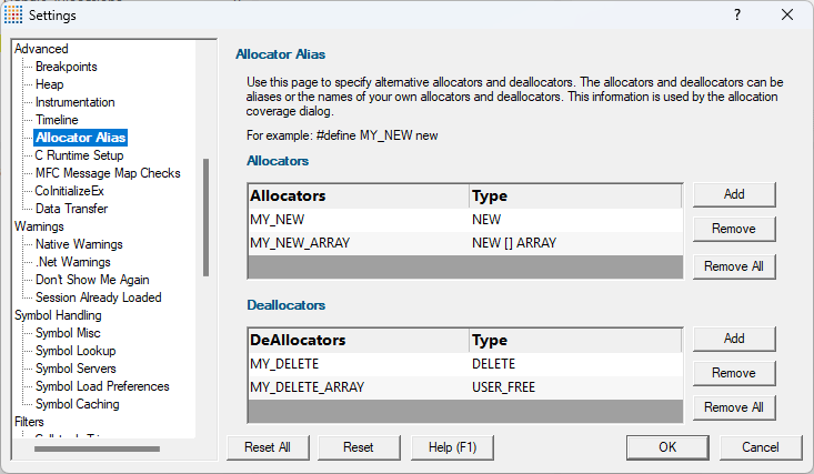 allocator-alias-settings