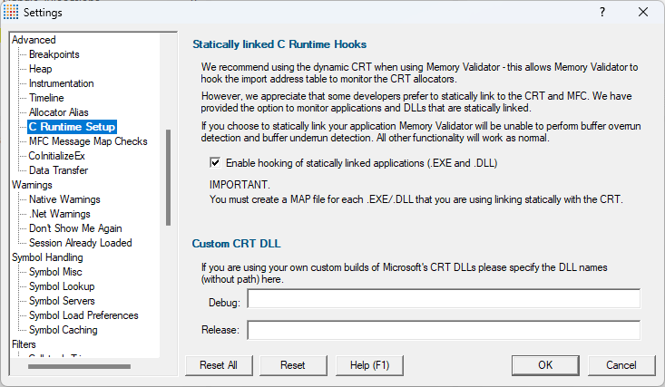 c-runtime-setup-settings