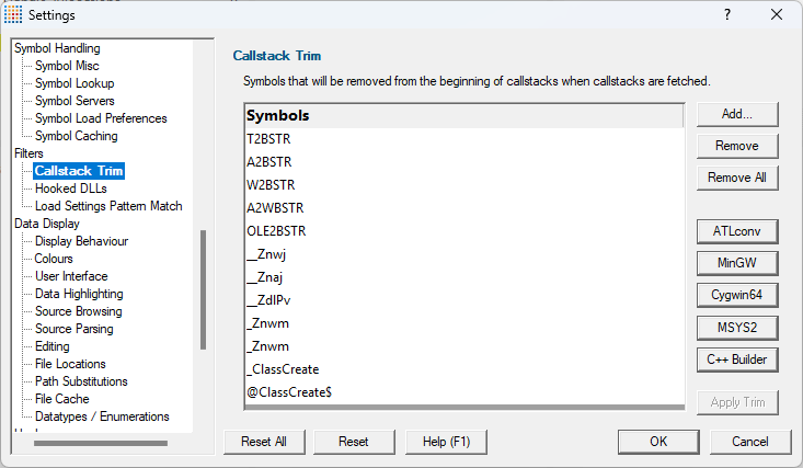 callstack-filters-settings