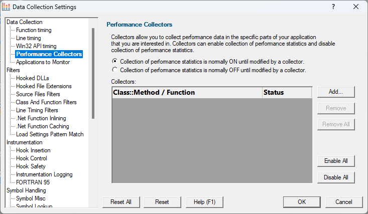 performance-collectors-settings