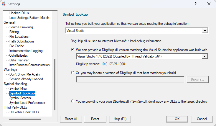 symbol-lookup-settings