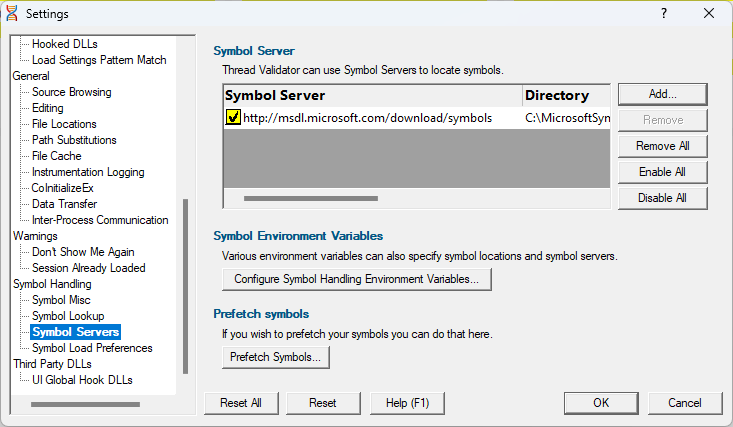symbol-server-settings