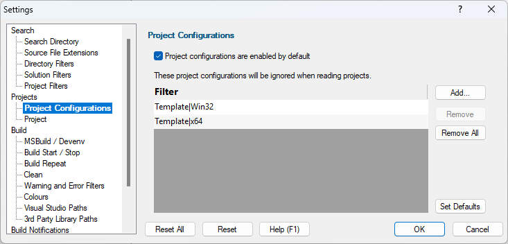 Settings-ProjectConfigurations
