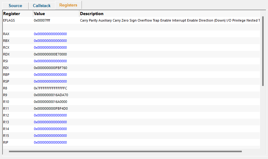Minidump Browser Registers