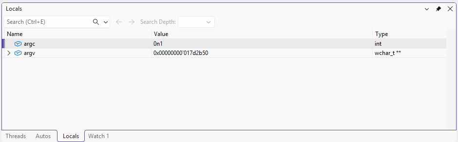 Visual Studio Locals view